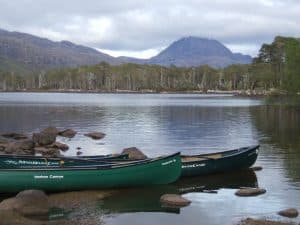 Exploring Loch maree by canoe