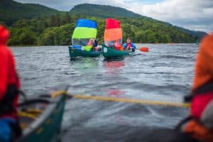 Canoe sailing on the great glen canoe trail