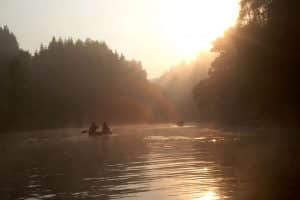 canoeing river beauly at sunrise