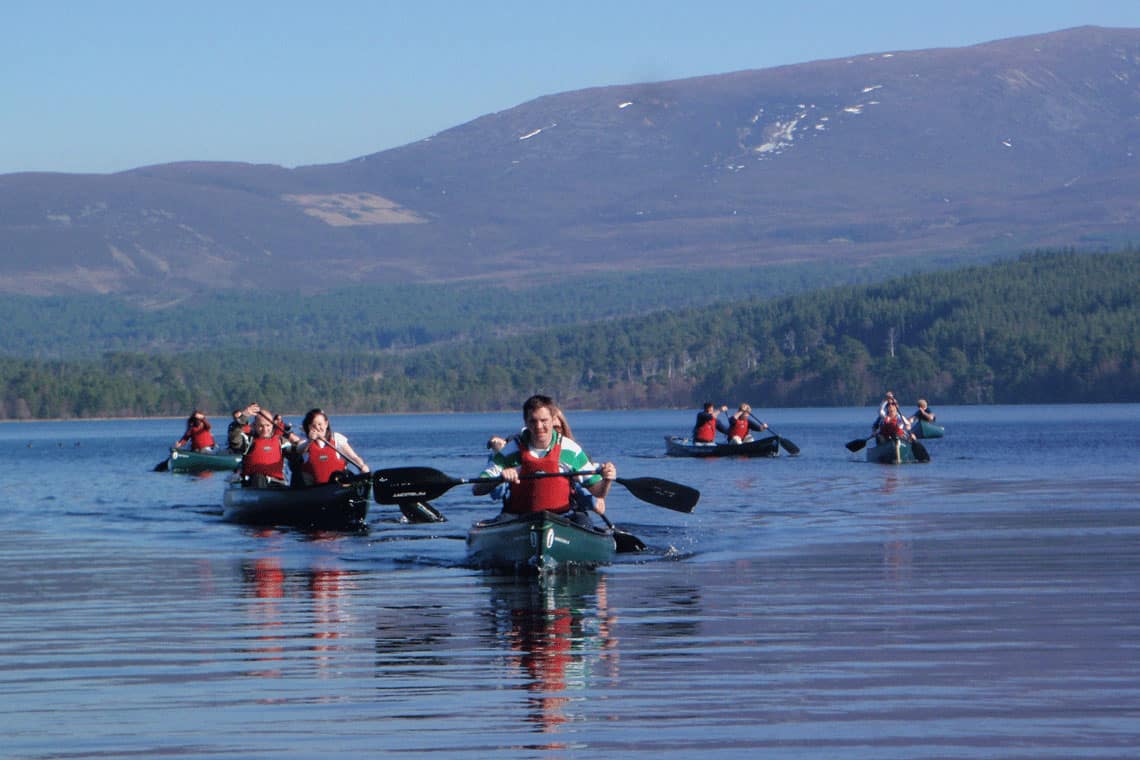 canoeing on a loch