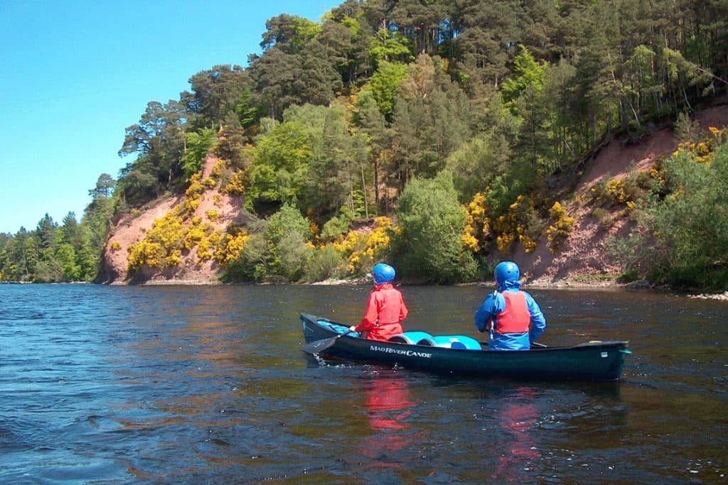 canoeing on the river spey