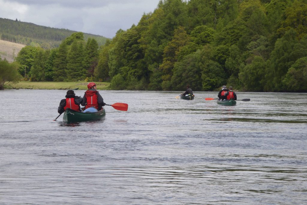 canoeing on the river spey