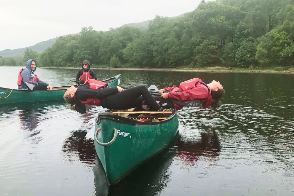 canoe-based games on the water