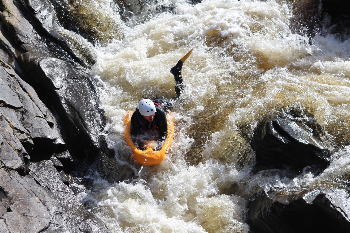 white water river sledging